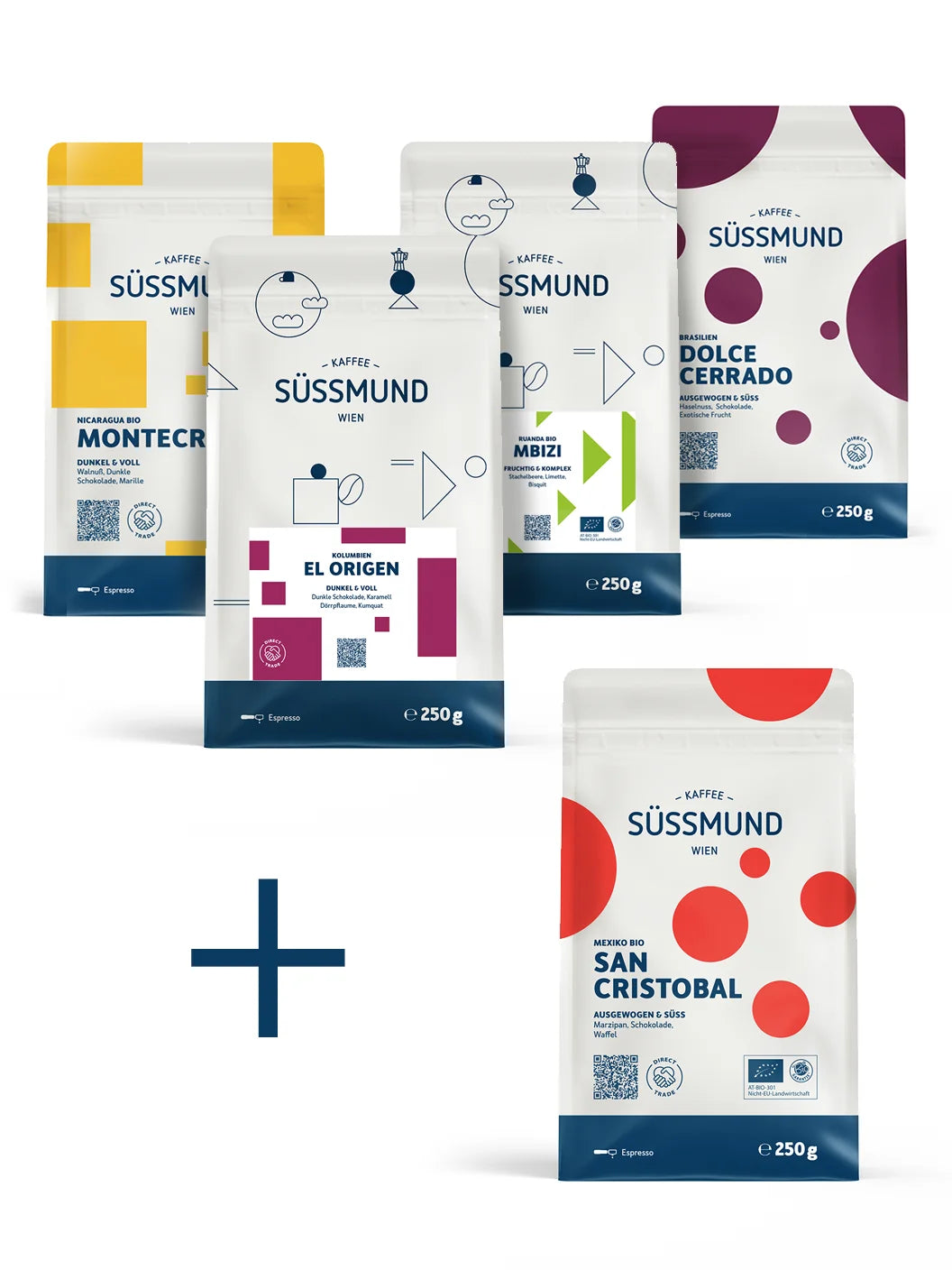 Schoenkaffee - Schoenkaffee Espresso Probierpaket 4+1 x 250g
